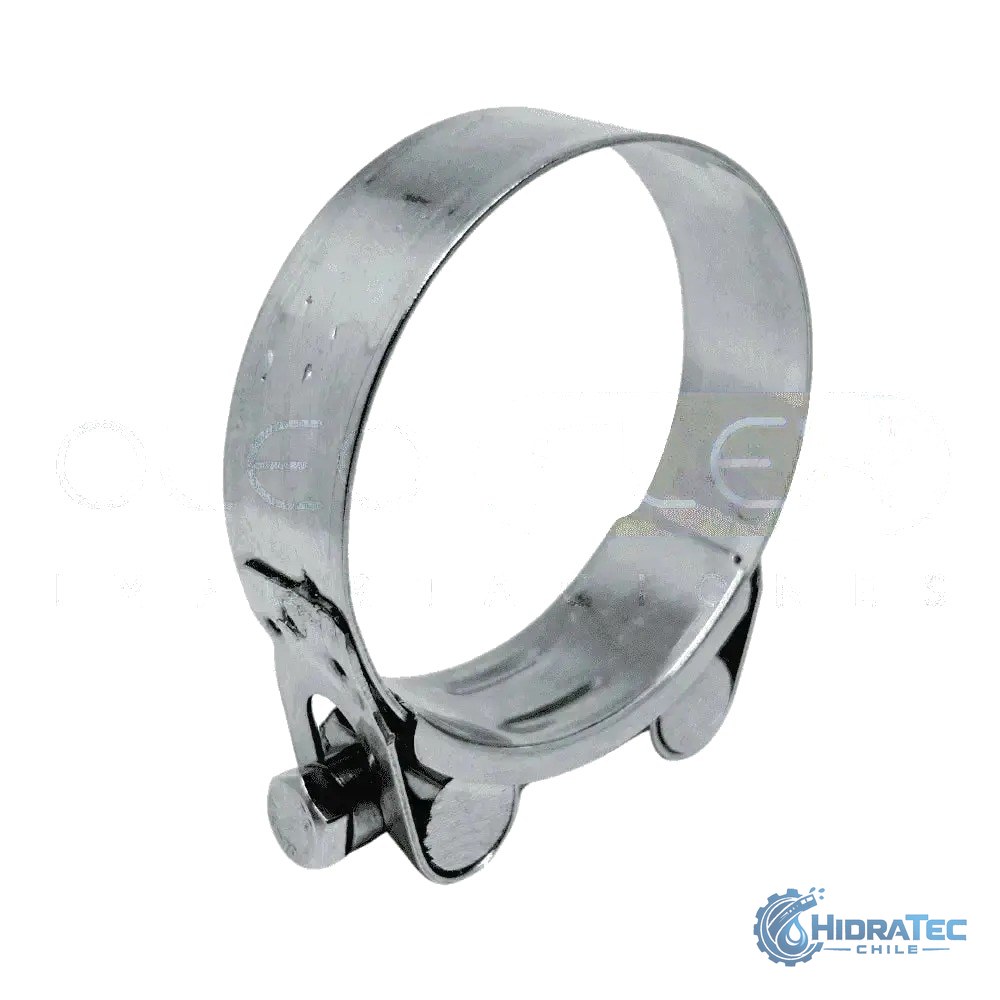 ABRAZADERA ALTA PRESIÓN CON PERNO INOX SS201-W4 122-130 — HidraTec Chile