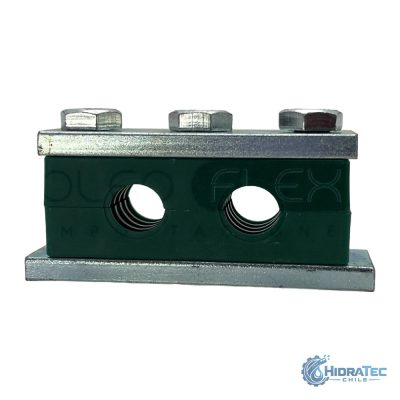 Abrazadera Tubo Hidráulico Doble Serie Pesada — HidraTec Chile
