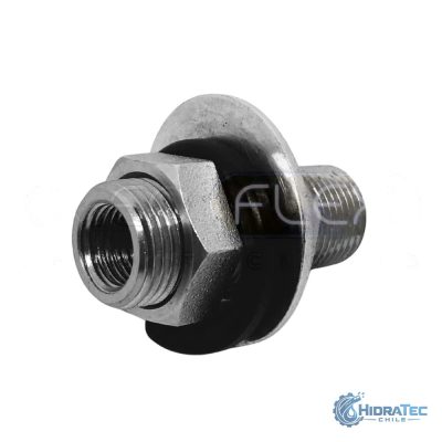 ADAPTADOR PASAMURO FRENO NPT 3/8"-1/4NPT HI RECTO L=24MM — HidraTec Chile