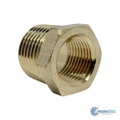 Bushing Reducción Bronce NPT — HidraTec Chile