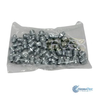 CAJA 50 UNIDADES DE GRASERA RECTA 3/8" SAE — HidraTec Chile
