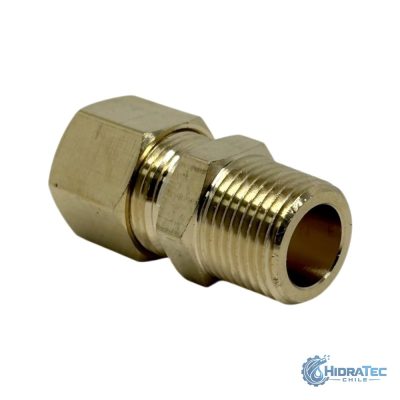Conector Compresión Macho x NPT Bronce — HidraTec Chile