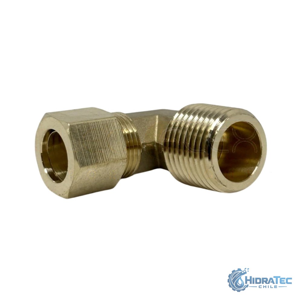Conector Compresión Macho x NPT Bronce — HidraTec Chile