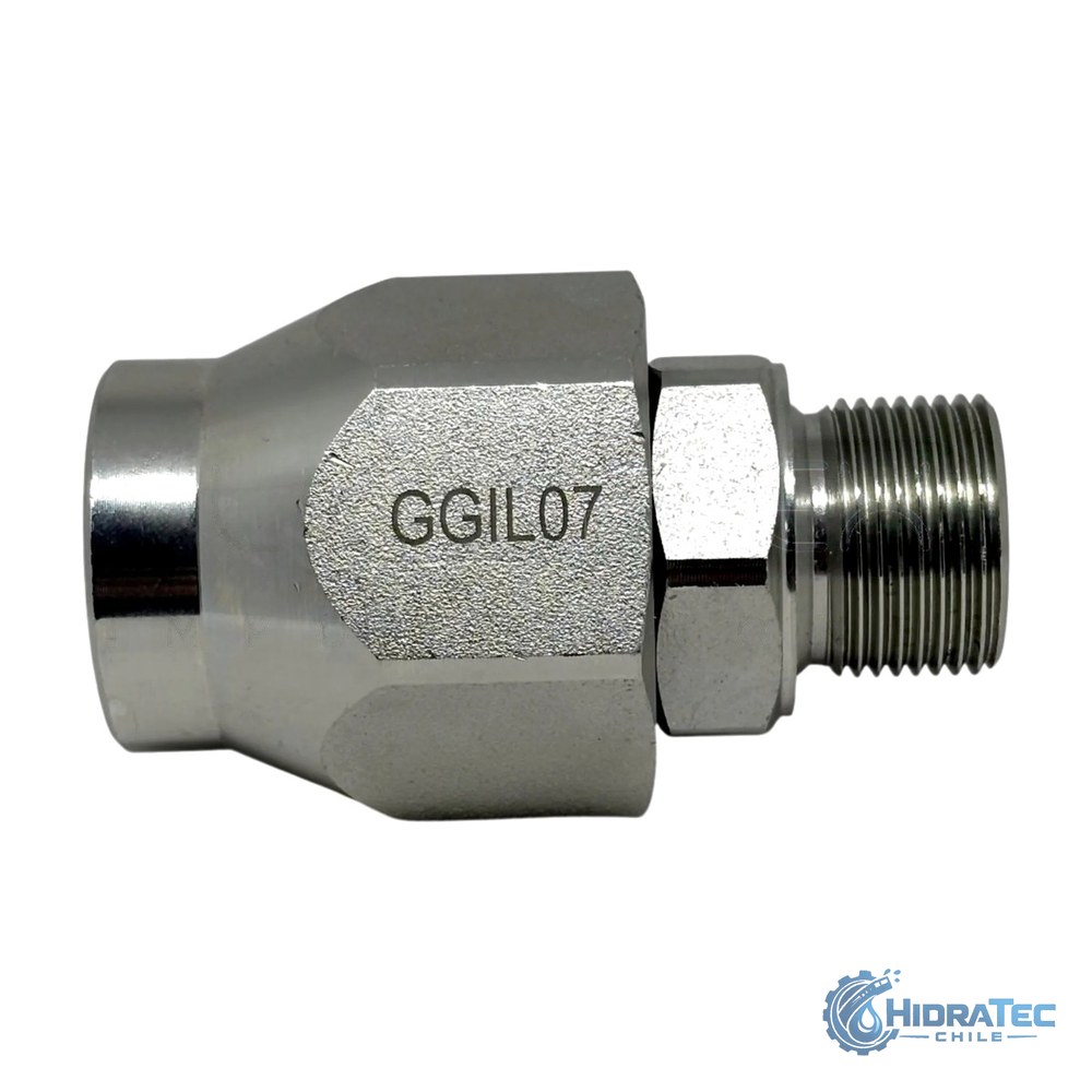 JUNTA ROTATORIA RECTA HEMBRA-MACHO 1/4"BSP 25LPM (DESTORCEDOR) — HidraTec Chile