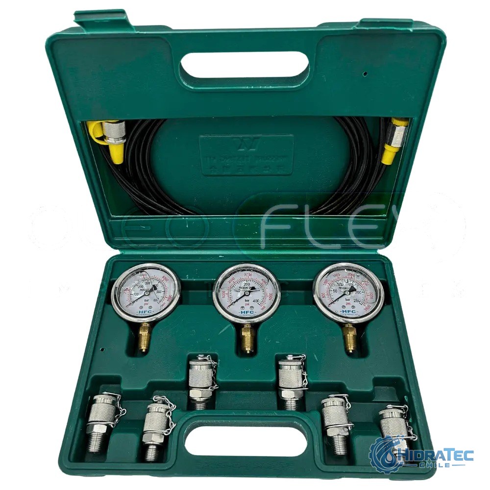KIT DE TESTEO PRESIÓN HIDRÁULICA STANDARD 9000PSI/600BAR/ 60MPA — HidraTec Chile