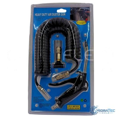 KIT DE LIMPIEZA AIRE COMPRIMIDO PARA CABINA SERIE PESADA CON BOQUILLA 8MM X 5MTS — HidraTec Chile