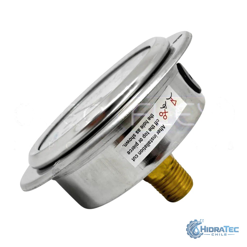 MANOMETRO C/GLIC. INOX/BR. DIAM. 63MM/2.5" CONEXION 1/4 NPT POSTERIOR CLAMP RANGO 0-280BAR/4000PSI — HidraTec Chile