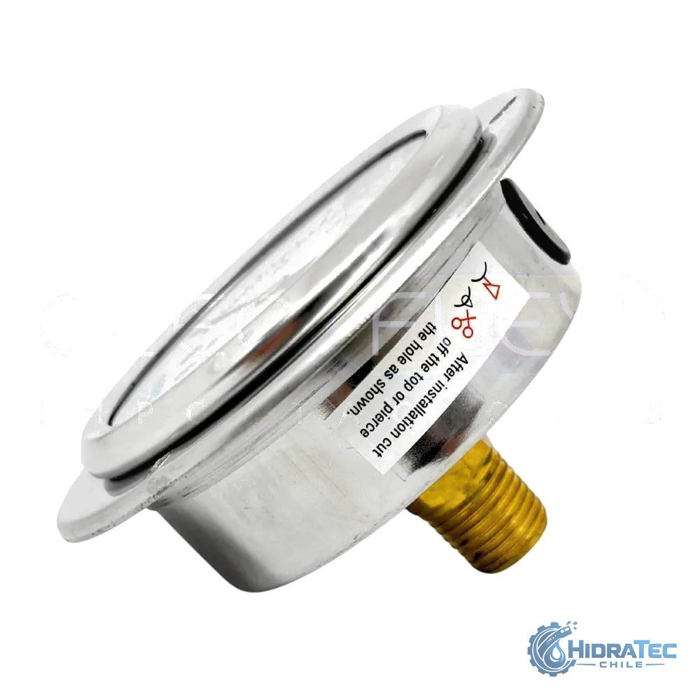 MANOMETRO C/GLIC. INOX/BR. DIAM. 63MM/2.5" CONEXION 1/4 NPT POSTERIOR CLAMP RANGO 0-600BAR/9000PSI — HidraTec Chile