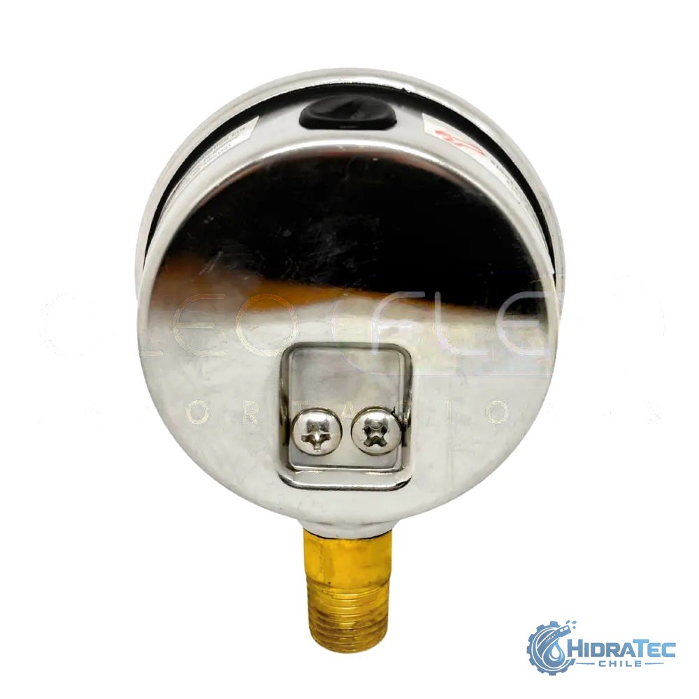 MANOMETRO C/GLIC. INOX/BR. DIAM. 63MM/2.5" CONEXION 1/4 NPT INFERIOR RANGO 0-4BAR/60PSI — HidraTec Chile