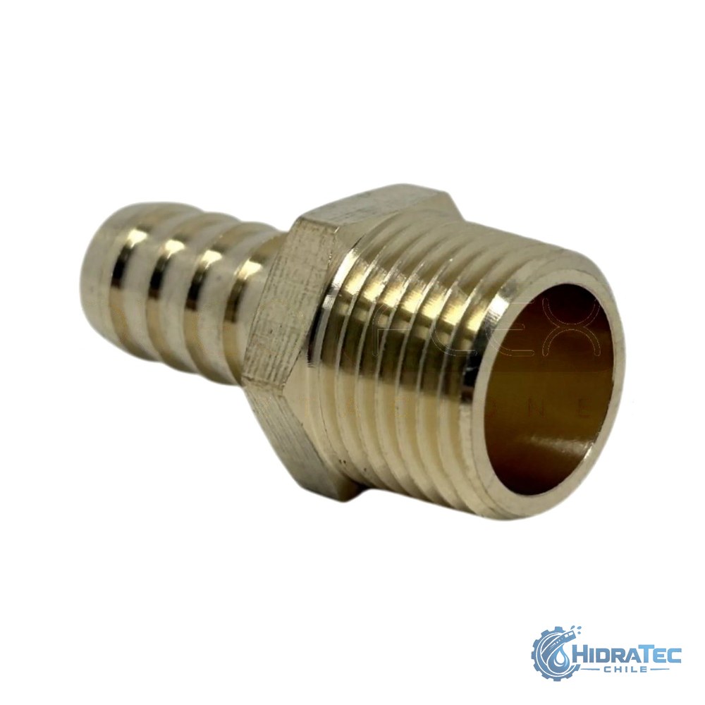 Niple Espiga x NPT Bronce — HidraTec Chile