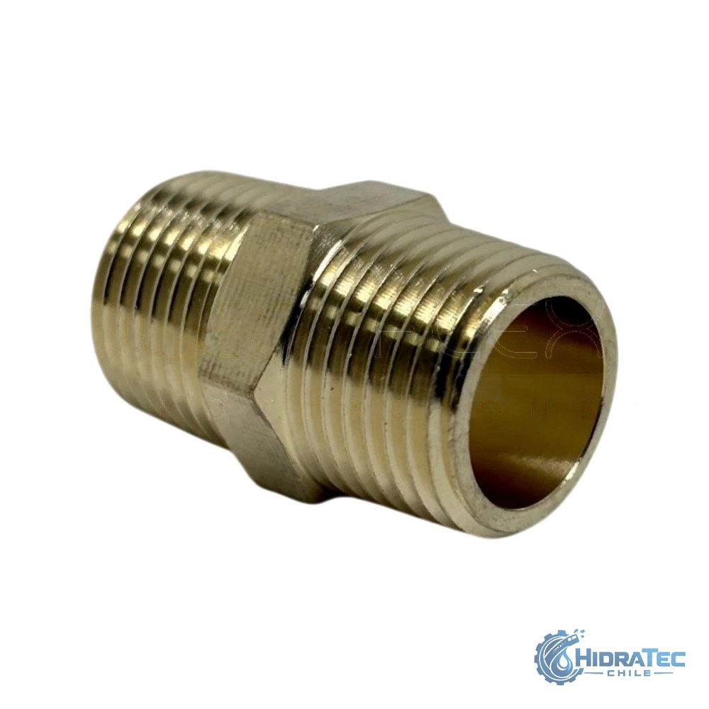 Unión Macho-Macho Bronce NPT — HidraTec Chile