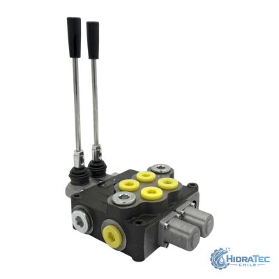 VALVULA DIRECCIONAL MANUAL BLOCK DE 2 PALANCA 120 LPM PABT 1 BSP 4500 PSI 4V-3P VUELTA RESORTE MOD. SD-15 — HidraTec Chile