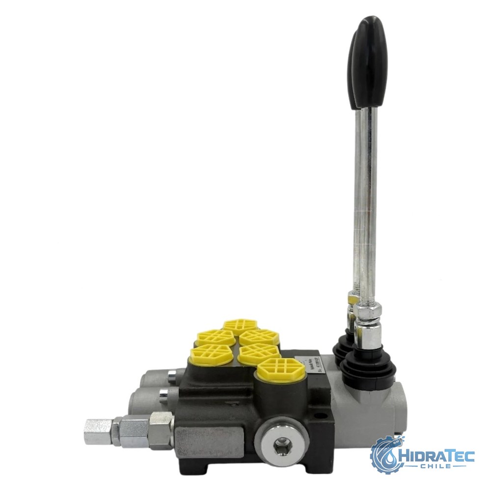 VALVULA DIRECCIONAL MANUAL BLOCK DE 2 PALANCAS 40 LPM PT 1/2 BSP X AB 1/2 BSP 250BAR 4V-3P MOD. P40-2-O — HidraTec Chile